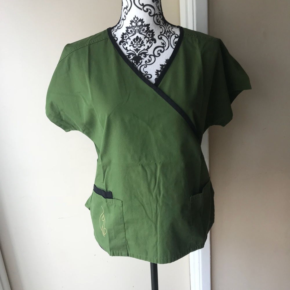 Olive green scrub top Baby Phat